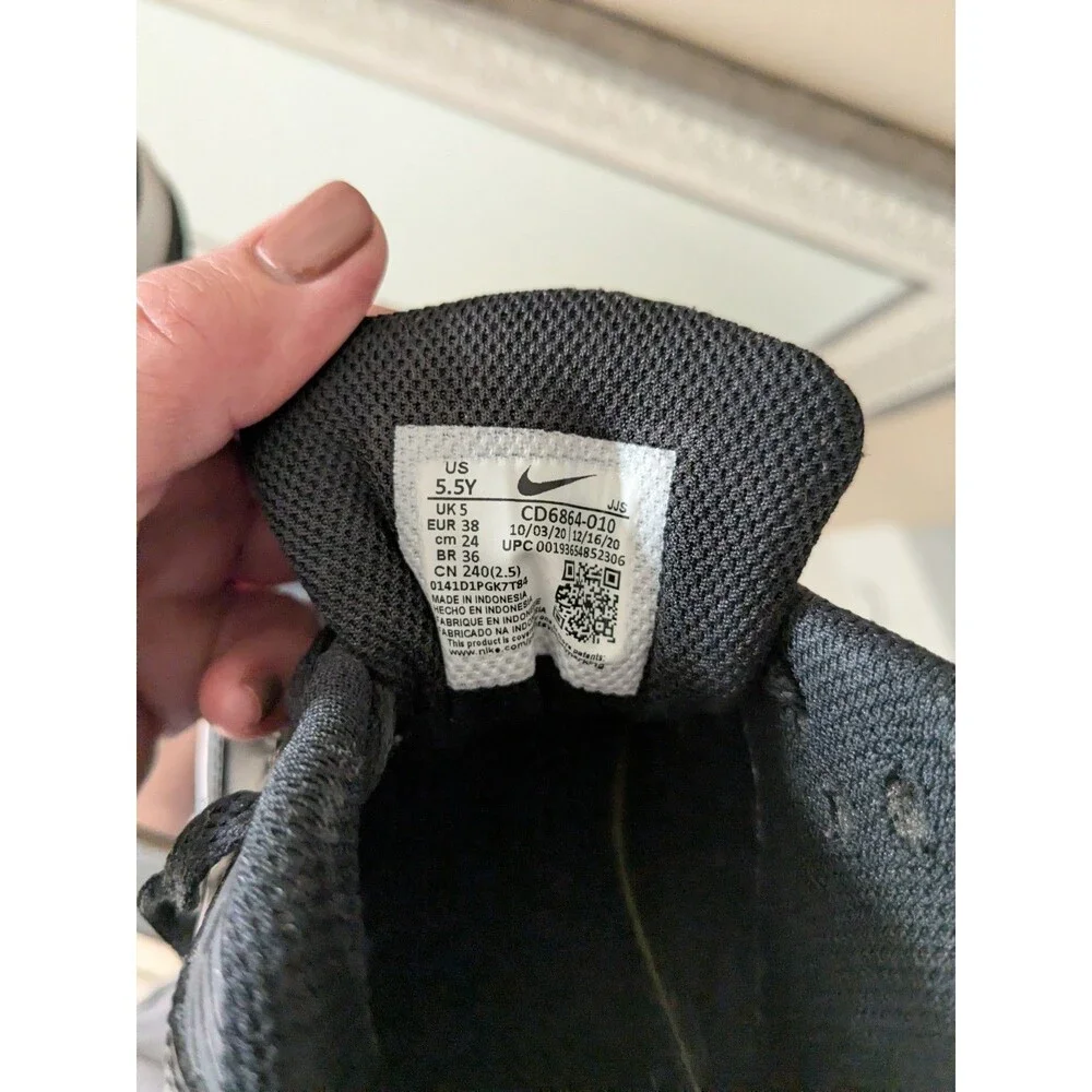 NIKE AIR MAX 90 LTR (GS) Youth Shoes 5Y black/white-black CD6864 010 - Picture 4 of 8